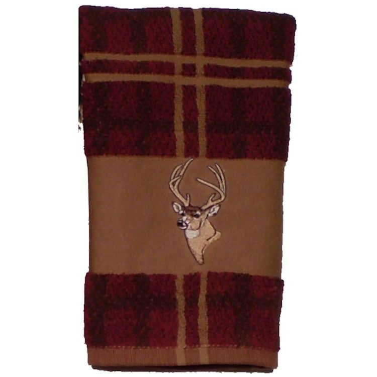 Plaid Deer Hand Towel