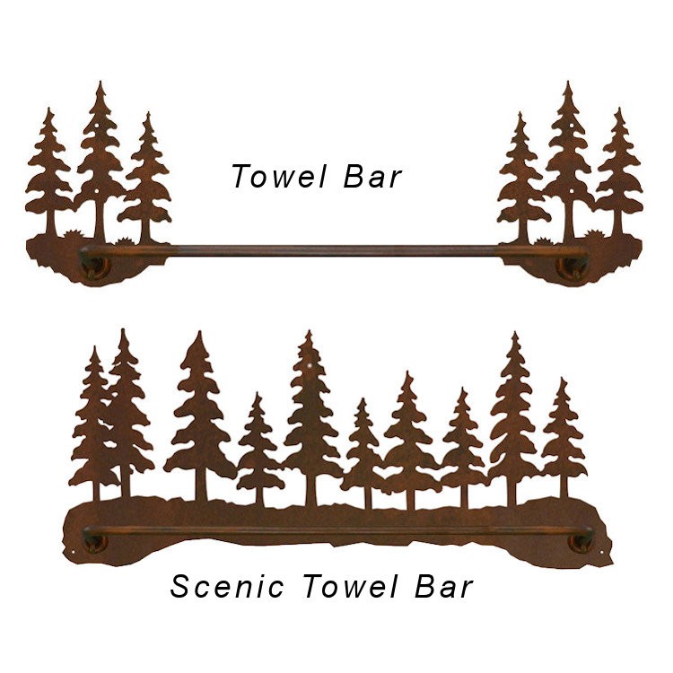 Pine Tree Towel Bars and Bathroom Accessories